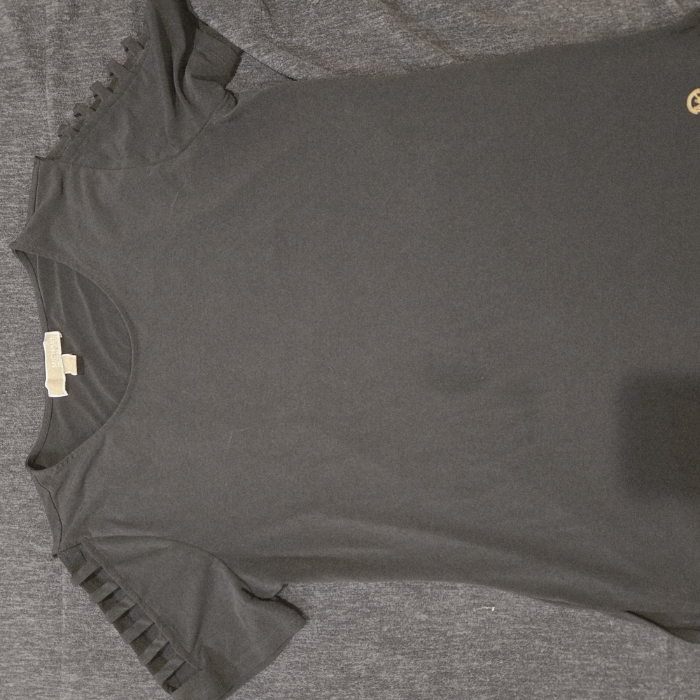 Michael Kors Black Cut Out Sleeve Top